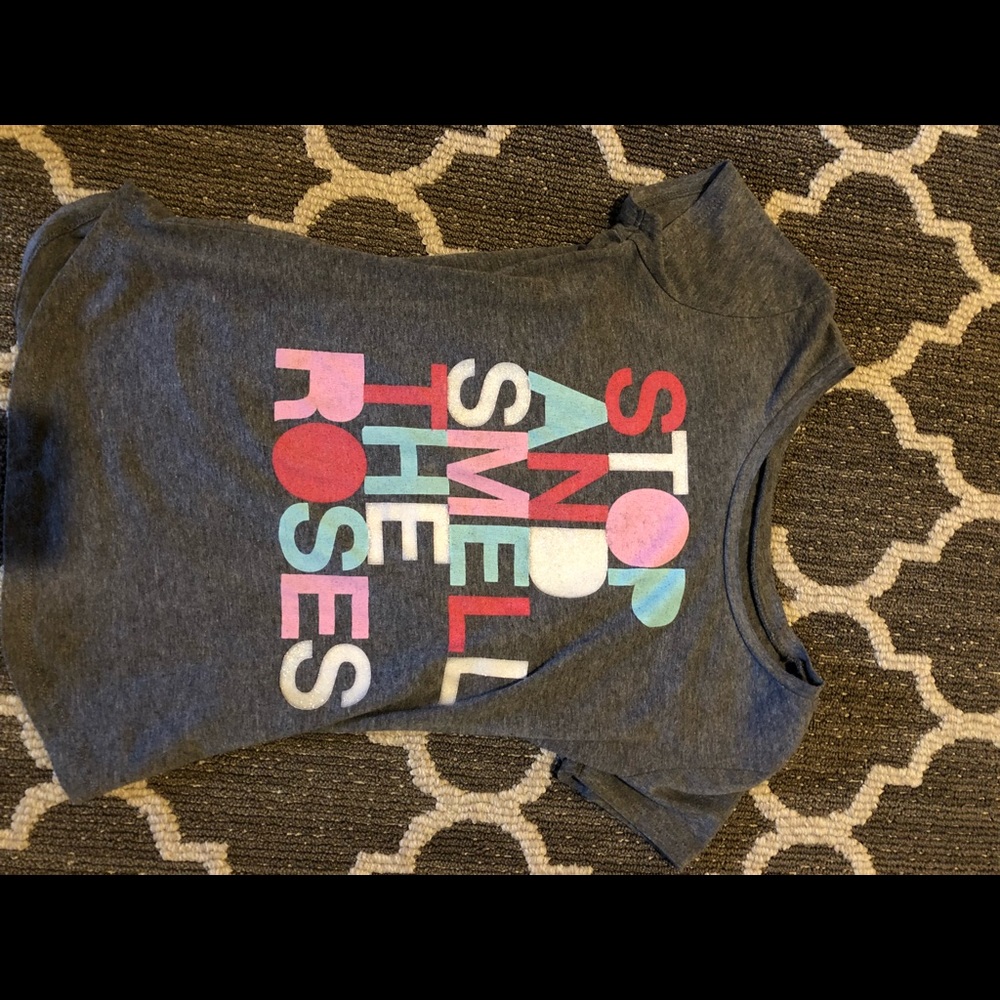 “Stop and smell the roses” children’s tee shirt